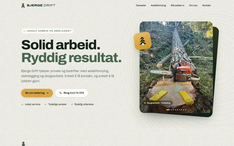 Forsiden til bjergedrift.no